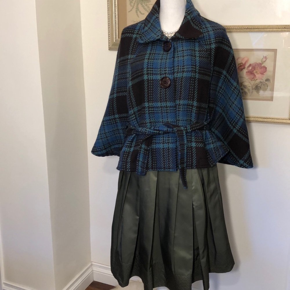 Banana Republic Metallic Green A-Line Skirt Sz.12 - Picture 6 of 8